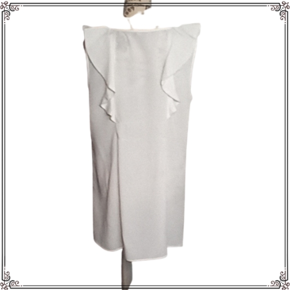Daniel Rainn Ruffled Ivory Cocktail Flowy Lightweight Mini Dress Size Large - Picture 7 of 8